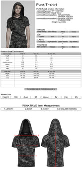 WT-1008DQM Edgy Hooded Punk T-Shirts with Buckle Strap Detailing